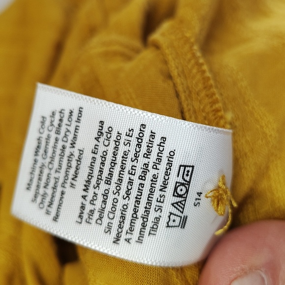 Time & Tru Yellow Gold Mustard Size Small Tiered Maxi Dress V Neck - Picture 8 of 9